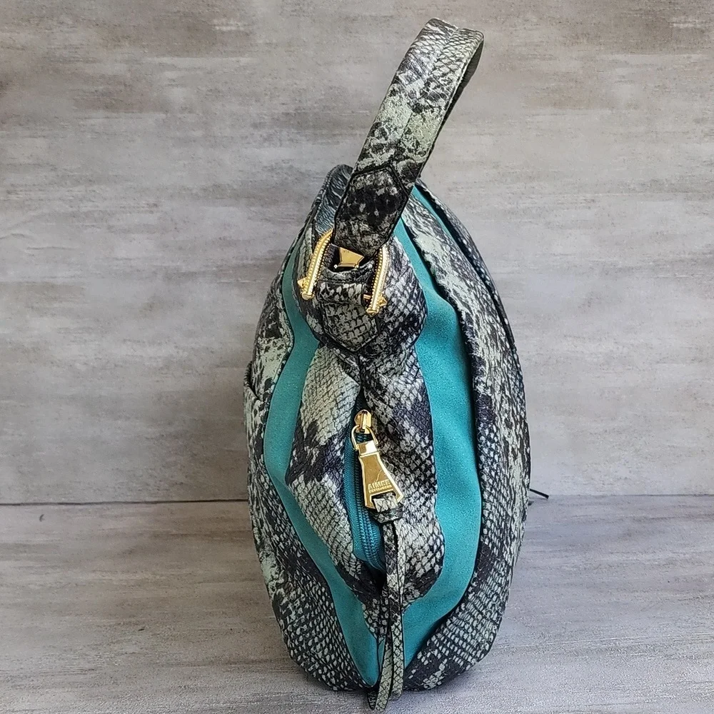 Aimee Kestenberg Tuscany Hobo Purse Shoulder Bag Suede Animal Print Leather